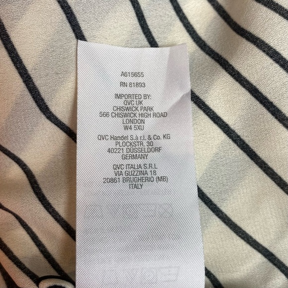 Dennis Basso Womens Top Tunic Black Cream Abstract Print Button Down Sz S - Picture 6 of 9